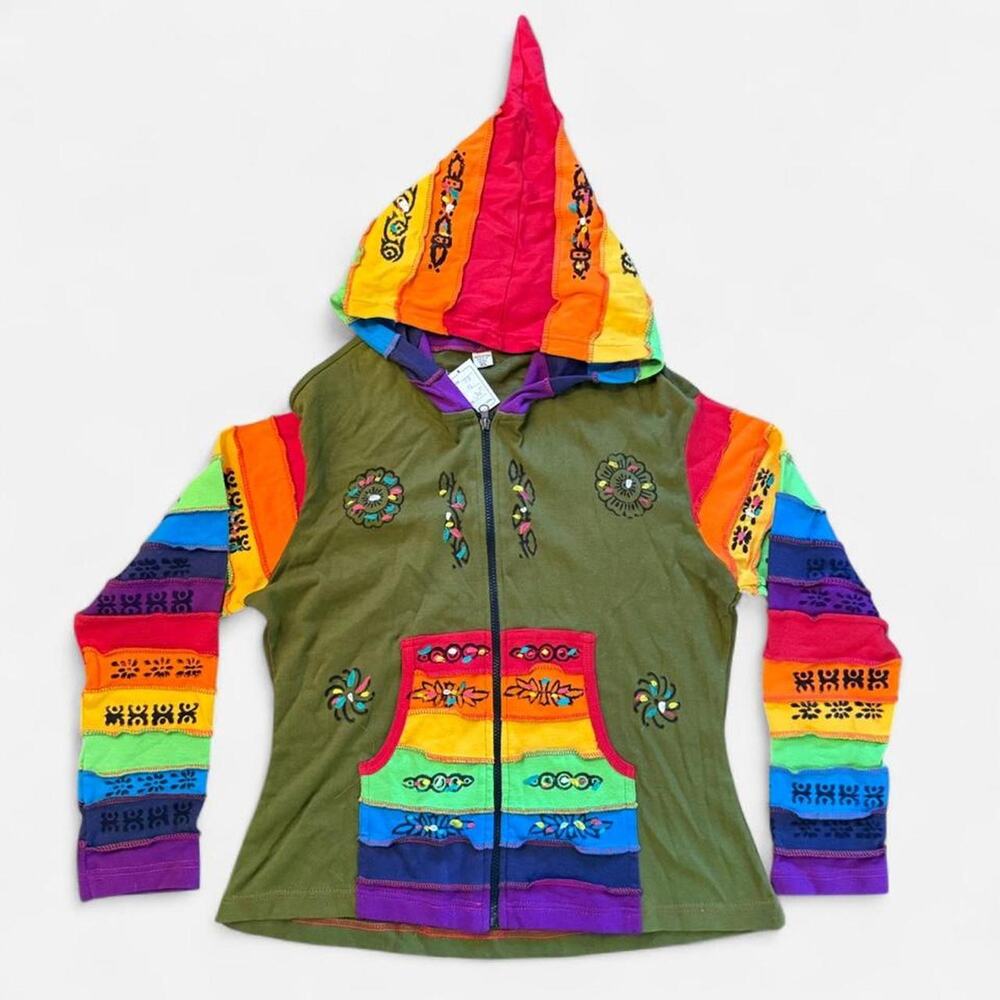 Nwt multicoloured hippie zip up